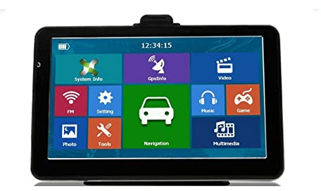 5 pulgadas HD 8G + 128-256MB Navegación GPS + 800x480 + Último Mapa de Europa Sat Nav Camión GPS Navegadores GPS(128MBResitive)