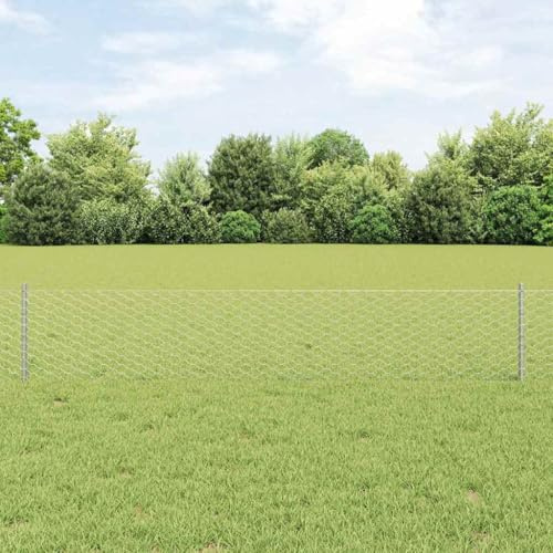 Valla de protección visual con postes plateados, 0,4 x 50 m, acero