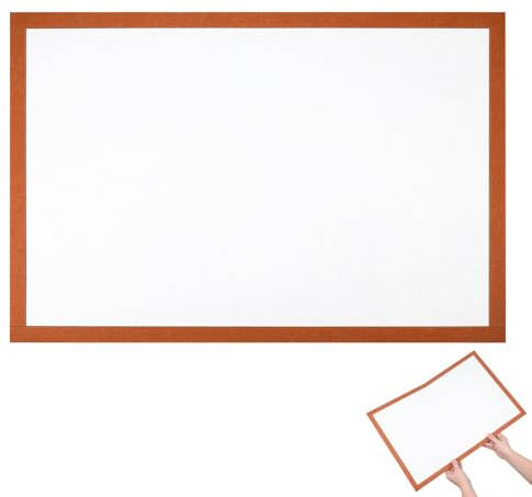 ifundom Tapete de Rompecabezas Antideslizante con Marco, Plegable y Compacto, Tamaño 40x60 Cm, para 500 Piezas, Base Blanca con Borde Marrón, Organizador y Tablero de Exhibición