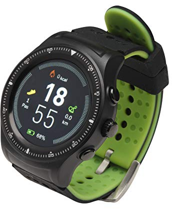 Denver SW-500 Bluetooth-Smartwatch mit GPS und Herzfrequenzmesser, Schwarz/Grün, Uni