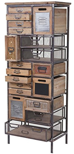 Mendler Apotheker-Schrank HWC-A43, Kommode, Tanne Holz massiv Vintage Shabby-Look 143x56x33cm