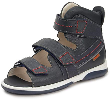Memo Honos Orthopedic Corrective Ankle Brace Sandal, Navy Blue, 38 (6 M US Big Kid)