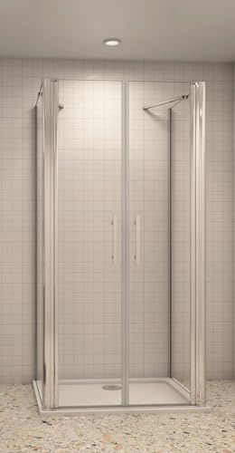 Acezanble Duschkabine 80x80x80cm U-FORM Duschabtrennung U-Kabine Dusche Duschtür Doppel Nano Glas