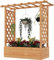 GOPLUS Jardiniere Treillis en Bois Stable avec Trou de Drainage pour Plantes Grimpantes, Fleurs, Jardiniere Balcon avec Barres de Toit pour Cour, Jardin, Interieur, 110 x 44 x 113,5CM (Orange)