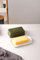 Porcelain Covered Butter Dish with Lid for Countertop Butter Holder Container for One Stick of Butter. Textured Tray Butter Keeper for Non Slip Storage-Green Small
