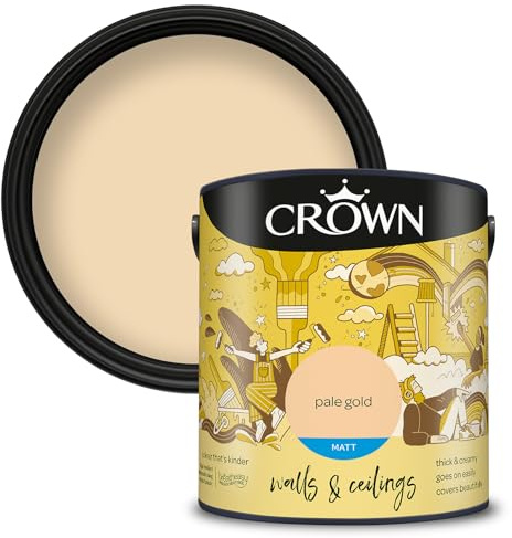 Crown Walls & Ceilings Matt Emulsion Paint, Size 2.5L, Pale Gold