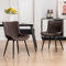 YOUTASTE Esszimmerstühle 2er Set, Esszimmerstühle Kunstleder, Küchenstühle mit Rückenlehne, Bequemer Polsterstuhl für Esszimmer, Küche, Wohnzimmer, Braun