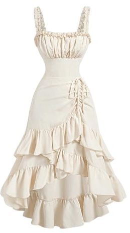 SOLY HUX Women's Layered Ruffle Hem Dress Sleeveless Ruched Asymmetrical Long Party Dresses Pure Apricot Medium
