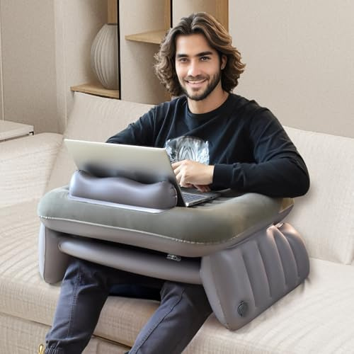 Nevife Aufblasbares Lesekissen - Lap Desk Kissen für Erwachsene, Gaming - Armlehnenkissen für die Arbeit, Lesen - Tragbarer Laptop-Schreibtisch für Couch, Bett, Boden