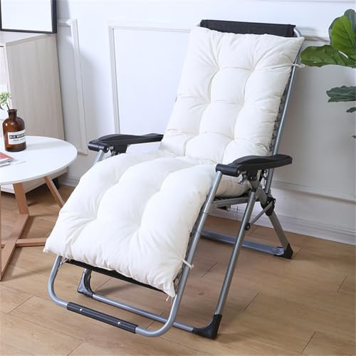 Highdi Cojin para Tumbona de jardín Solamente, Cojines Sillas Reclinables Antideslizante Gruesos Cojines, Moderno Colchón Banco Acolchado Grueso, para sillones de Hamacas (Blanco,55x153cm)