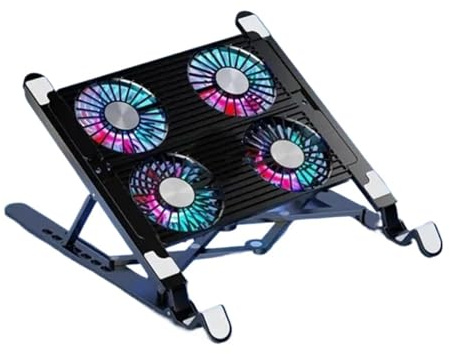 Base di raffreddamento per laptop Ventilatore per Base di raffreddamento per laptop Supporto di raffreddamento per laptop pieghevole Supporto per notebook regolabile portatile(With 4 fans)