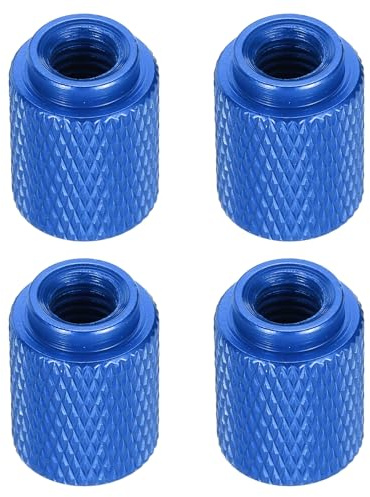 QUARKZMAN 4pcs Ecrou Moleté À Serrage Manuel, M6 12mm OD 16mm Hauteur Alliage D'Aluminium Anodisé 6061 Ecrou À Vis Manuel, Vis Châssis Métallique Pour Machines, Assemblage DIY, Bleu Gemme