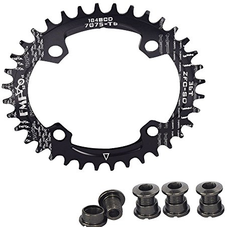 UPANBIKE Fahrrad schmal breit oval Form Single Kettenblatt Kettenblätter BCD 104 mm 32T 34T, 36T (36T, Schwarz)