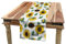 ABAKUHAUS Sonnenblume Tischläufer, Von Hand gezeichnet Blumenkunst, Esszimmer Küche Rechteckiger Dekorativer Tischläufer, 40 x 225 cm, Reseda Grün