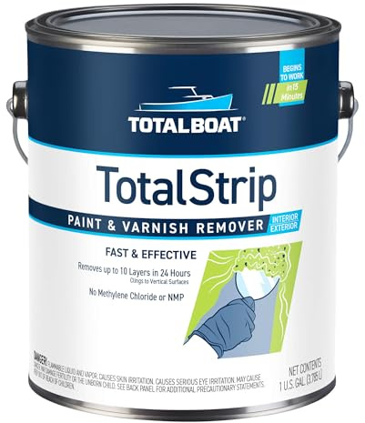 TotalBoat TotalStrip Fast-Acting Heavy Duty Gel Paint and Varnish Remover - No Methylene Chloride or NMP (1 Gallon)