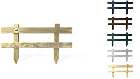 Floranica Liten trädgårdsstaket 4 st. 30 cm x 50 cm obehandlad – Mini stickstaket, dekorativt staket, friesiskt staket, spjälstaket, för nedstickning, trädgårdsstaket rabattstaket impregnerat furuträ