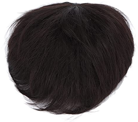 Natural Black Human Hair Wig for Men - Short Hair Fiber Piece With Extension Topper for Hair Loss