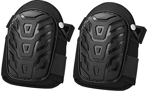 STARNINE Heavy Duty Knee Pads For Work Trousers Extra Cushioned Strapped On Knee Pads Protection For Construction Plumbing Car Mechanic Flooring Gardening Skateboarding