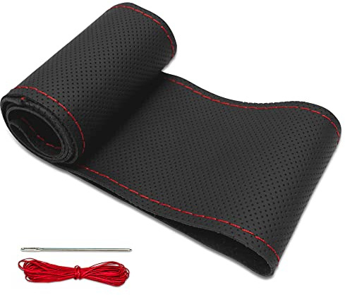 M MODAUTO Funda de Volante DIY para Coser, Cubierta de Volante de Cuero PU, Diámetro 37-38CM, G240B