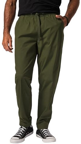 JP 1880 Herren Schlupfhose, Flexnamic®, Elastikbund, Tapered Loose Fit Hose, Grün, 6XL EU