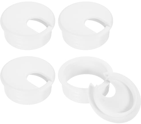 QUARKZMAN Kabelhållsskydd, 4 Stycken 45mm/1-3/4 Tum Kabelhållsskydd i ABS för Kabelorganiserare för Skrivbord för Kontor, Vit