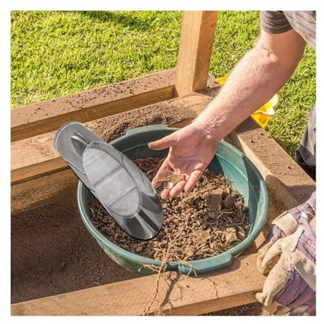 trädgårdssil Soil Sieve Shovel Multi Purpose Potting Scoopers för plantering Bonsai Weed Jordfilter(55X40X13CM)