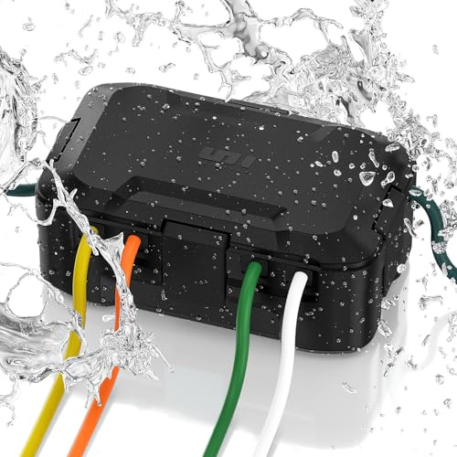 Unistyle Outdoor Waterproof Electrical Box, Weather Proof Plug Box, Outside Connection Socket Enclosure for Extension Leads, Holiday Garden Lights, 6 Cable Entry (26cm×15cm×12cm)