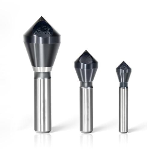 Rarapop M35 HSS Cobalt Countersink Drill Bit with Ultra TiAlN Coating, Single-End Countersink Chamfer, Heavy-Duty 82-Degree Chamfer Drilling for Hard Metal, Stainless Steel, Copper, Wood (3-Piece Set)