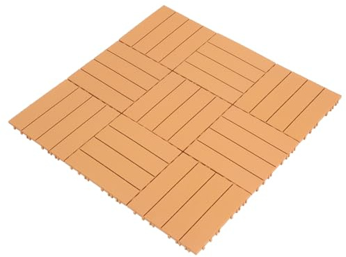 Vaguelly 11pezzi Lastre Per Pavimenti Autobloccanti in Finto Piastrelle Per Terrazze Per Balconi Pavimentazione Esterna in Plastica Ad Alta Densità Resistenti All Usura Temporali Per Patio