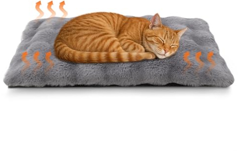 Wdmiya Tappetino Riscaldante per Gatti, Tappetino Autoriscaldante per Gatti Senza elettricità e batterie, Cuccia Coperta Termica per Gatti Caldo, Lavabile in Lavatrice, Grigio, 60 × 45