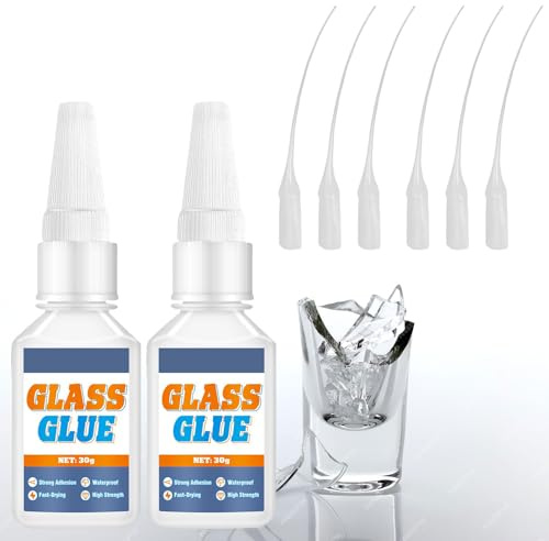 Pegamento para Vidrio,2pcs Pegamento Fuerte,Pegamento Gel para Cristal y Espejos,Adhesivo Instantáneo Ultra Fuerte y Transparente,Impermeable,para Reparar Acrílico,Espejos,Cristal
