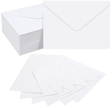 100 piezas Sobres Blancos de Papel Kraft B6 13×18 - Sobres Invitaciones Boda, 120g/m² Papel Kraft Blanco, con Cierre Engomado, para Cartas, Tarjetas de Felicitación, Invitaciones, etc.