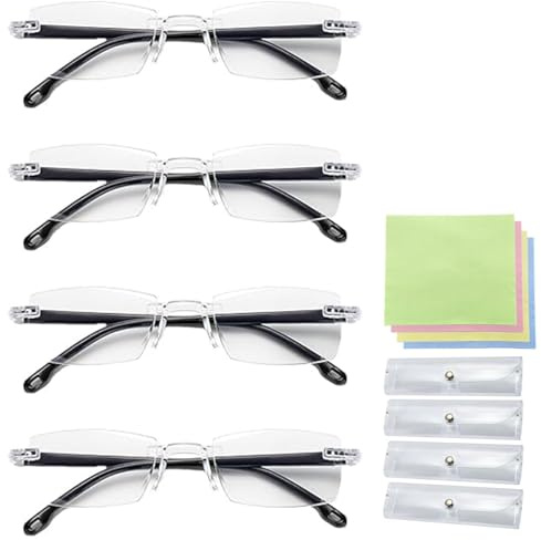 DONCOO Lunettes de Presbytie Anti-Lumière Bleue à Changement de Couleur,Lunettes intelligentes avec mise au point automatique pour hommes et femmes,Anti-Fatigue Oculaire (4 pièces)
