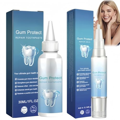 2PCS Gum Repair Gel,Natural Toothpaste Nursing,Gum Disease Treatment for Adults,Gu/m Protect Repair Gel for Receding Gums,Instant Whitening Effect,Bad Breath Treatment,Pain Relief,Oral Care