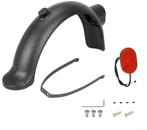Jonikuper Guardabarros trasero con soporte de luz trasera para scooter eléctrico Xiaomi 4 Pro, juego de repuesto de plástico ABS y metal