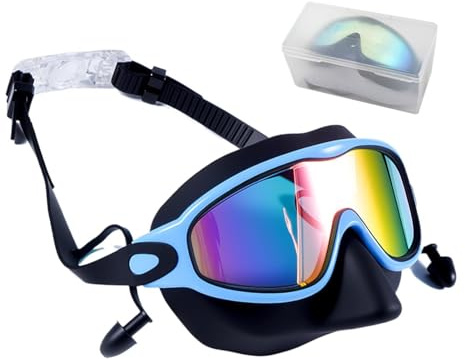barn - Anti-UV simmask med bred vy med nässkydd och öronproppar - barn | ålder 3-14 Pojkar Flickor Pool Snorkling Dykning Vattensport Sommarsemester utomhus