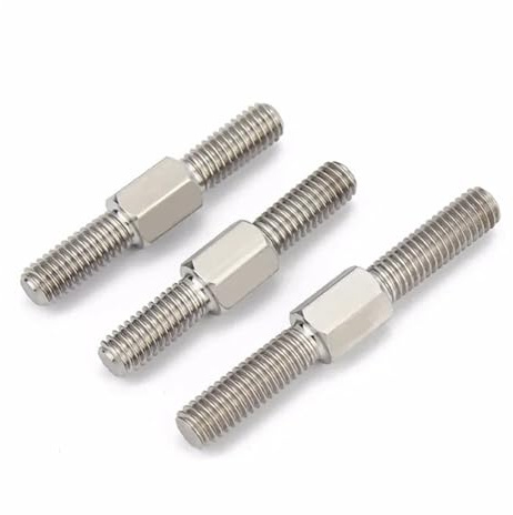 Perno de dientes hexagonales exteriores acero inoxidable 304, perno prisionero varilla roscada doble extremo conversión izquierda y derecha, M3 M4 M5 M6 M8 M10-M16(M8x80mm 1 Pcs)