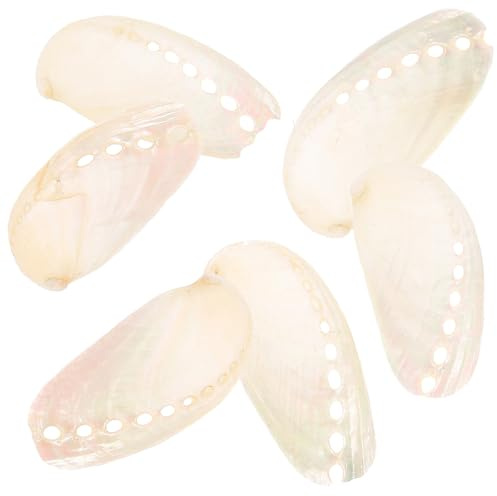 COHEALI Décor en Coquille D'ormeau Naturel Beige 6 Pièces Style Plage pour Mariage et Décoration de Table Élégante en Coquillages D'océan