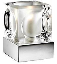 Silver Chrome Ice Cube Glass Dimmable Touch Table Lamp Ideal For Bedside H10cm