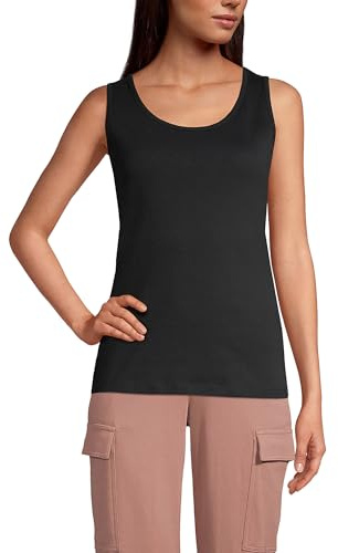 Lands' End Women's Cotton Tank Top - Black - 3X