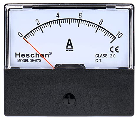 Heschen Medidor de electricidad montado en un solo panel, amperímetro, probador DH 670 DC 10 A Clase 2.0
