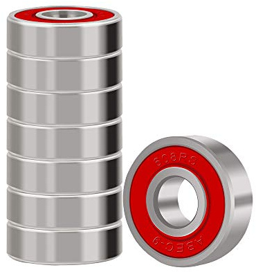 BESIY Bearings for Skateboards, Longboards, Inline Skates, Roller Skates, Spinners, Double Shielded,8x22x7 Miniature Ball Bearings, 608, ABEC-9(Pack of 8)