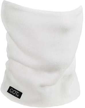 GOT Sports Polar Fleece Neck Warmer - Double-Layer Winter Ski Face Mask - Neck Gaiter Scarf for Skiing, Snowboarding, Running (White)