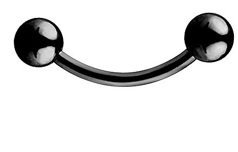 Piercingfaktor Unisex Banane Piercing aus Chirurgenstahl mit Perlen Kugeln Augenbrauen Tragus Helix Lippe Ohr Nase Intim Schwarz 1,2mm x 6mm x 3mm