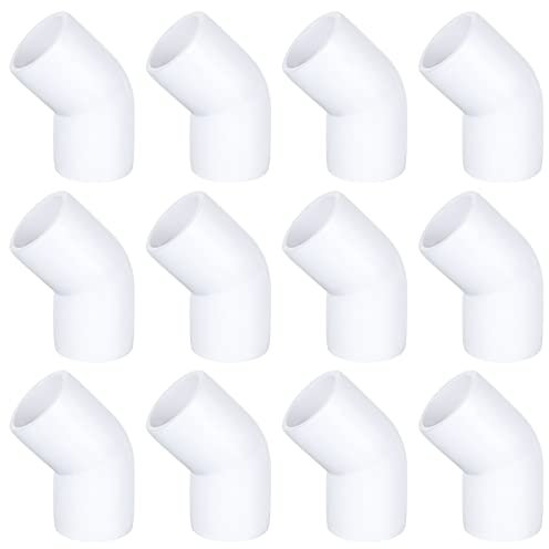DAJAVE 30 Stück 1,27 cm 45 Grad PVC-Rohrverschraubungen, 2-Wege-rechtwinkliger PVC-Winkel, PVC-Rohrverschraubungsverbinder für DIY-PVC-Regal, Gartenstützstruktur, Aufbewahrungsrahmen (weiß)