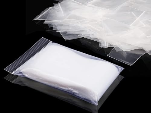 200 Pezzi Sacchetti in Plastica Trasparente Richiudibili Sacchetto Sigillato 12 * 8cm Bustine Plastica Borsa con Chiusura a Cerniera Buste Con Zip for Ufficio Cucina Cancelleria ecc