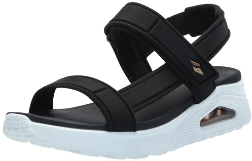 Skechers Women's UNO SUMMER STAND2 Sandals, Black Duraleather, 36 EU