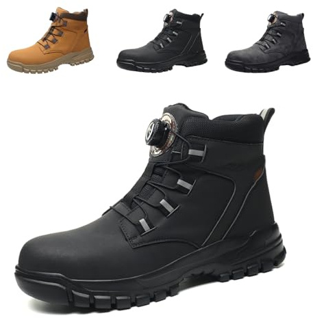 Work Boots Mens Waterproof Safety Shoes Women Lightweight Non-Slip Steel Toe Cap Boots 4-14