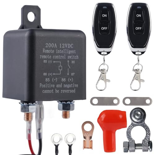 PRITOK 12V 200A Battery Disconnect Switch with Remote Control and 2 Keys for Cars, Motorhomes, Trucks