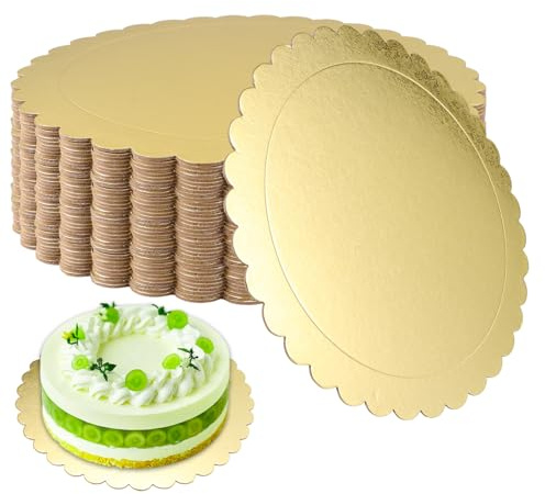 LOPYXBR Lot de 20 planches à gâteau rondes dorées de 30 cm - Pour le transport de gâteaux, anniversaires, mariages, fêtes de famille, fêtes de vacances